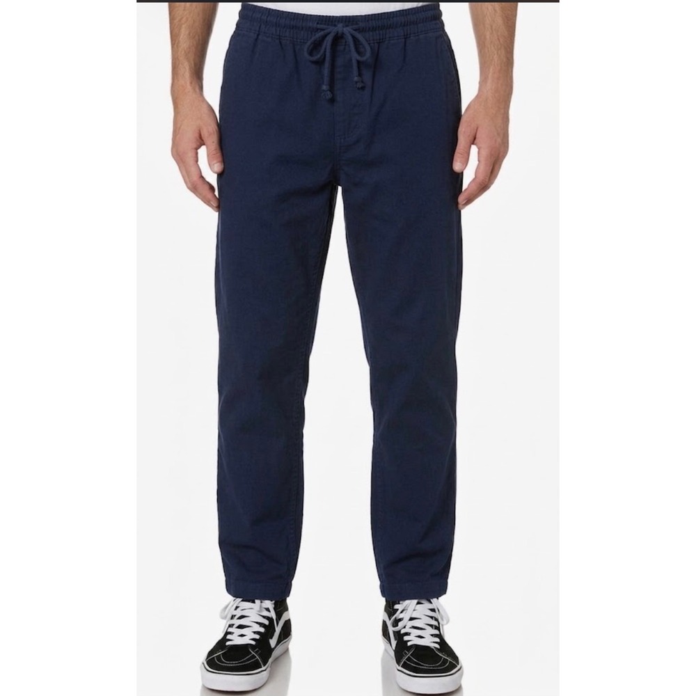 Deus Ex Machina Stretch Cotton Drawstring Chino Jogger Pants Navy XS